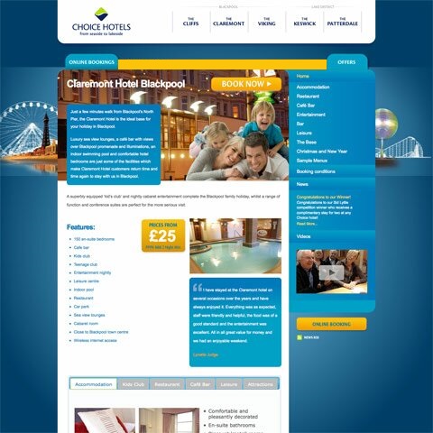 Claremont Hotel Blackpool Web Design