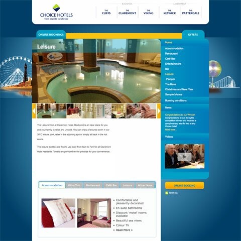 Claremont Hotel Blackpool Web Design