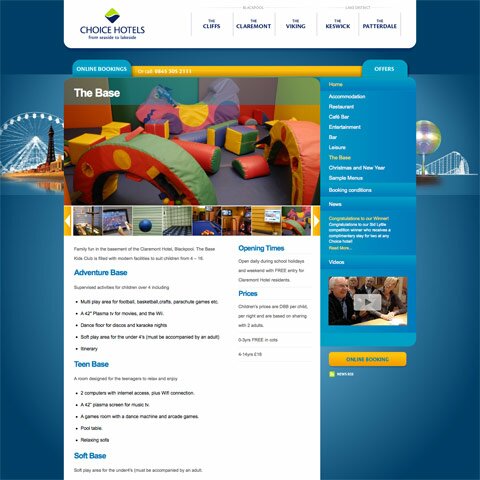 Claremont Hotel Blackpool Web Design