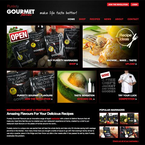 Pureety Gournet Flavours Web Design