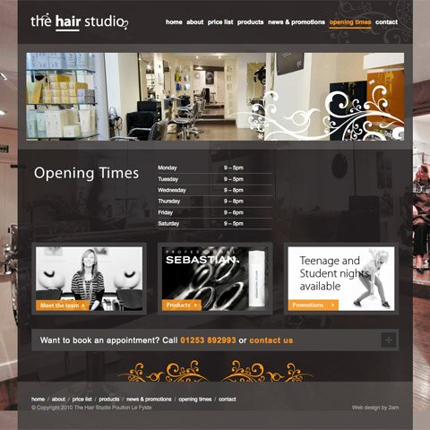 The Hair Studio Poulton Web Design