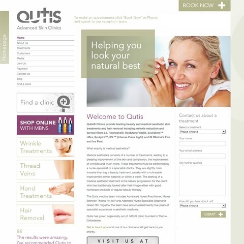 Qutis Clinics Web Design