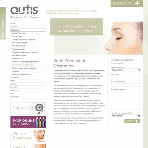 Qutis Clinics Web Design