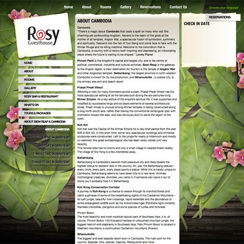 Rosy Guesthouse – Cambodia Web Design