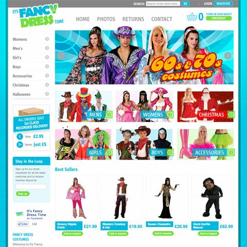 It’s Fancy Dress Time Web Design