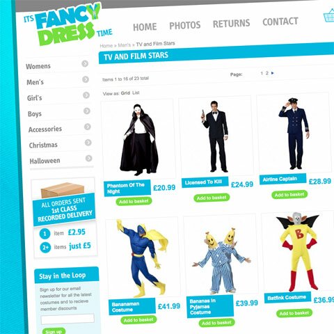 It’s Fancy Dress Time Web Design