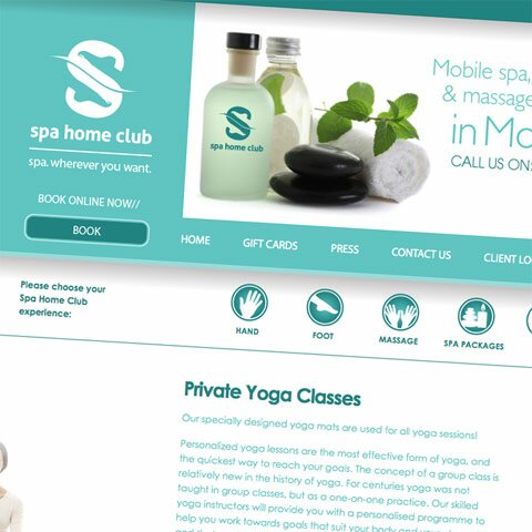 Spa Home Club Web Design