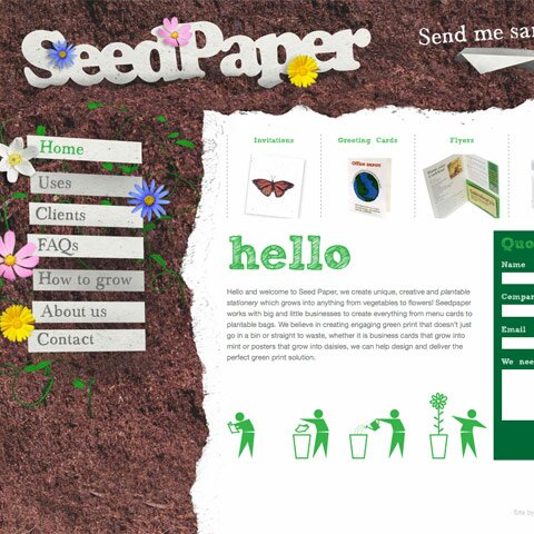 Seed Paper Web Design