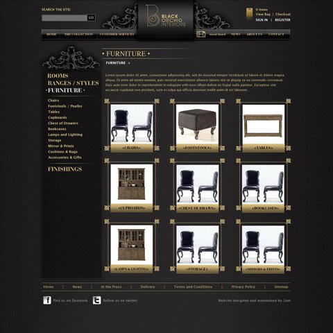 Black Orchid Interiors Web Design