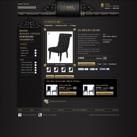 Black Orchid Interiors Web Design