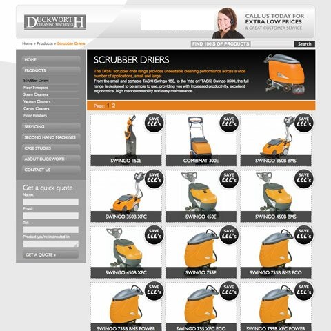 Duckworth Cleaning Machines Web Design