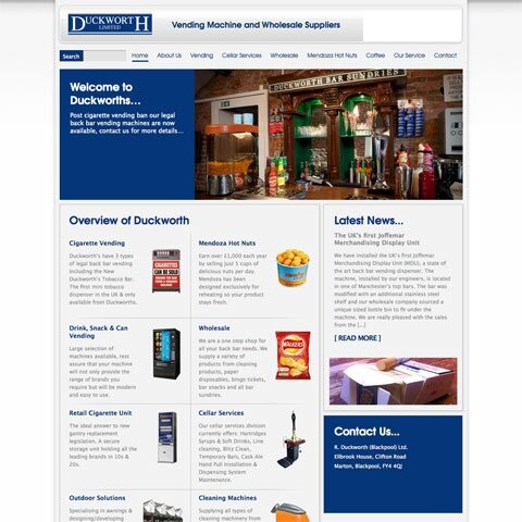 Duckworth Vending Machines Web Design