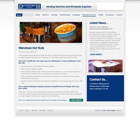 Duckworth Vending Machines Web Design