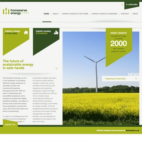 Homeserve Energy Web Design