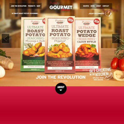 Pureety Gourmet Flavours Web Design