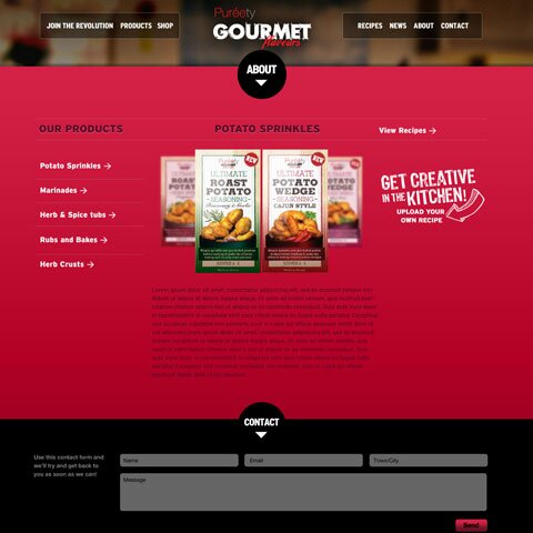 Pureety Gourmet Flavours Web Design