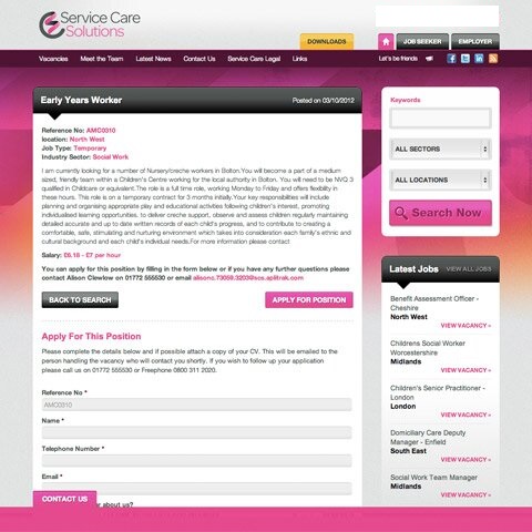 Service Care Solutions Web Design